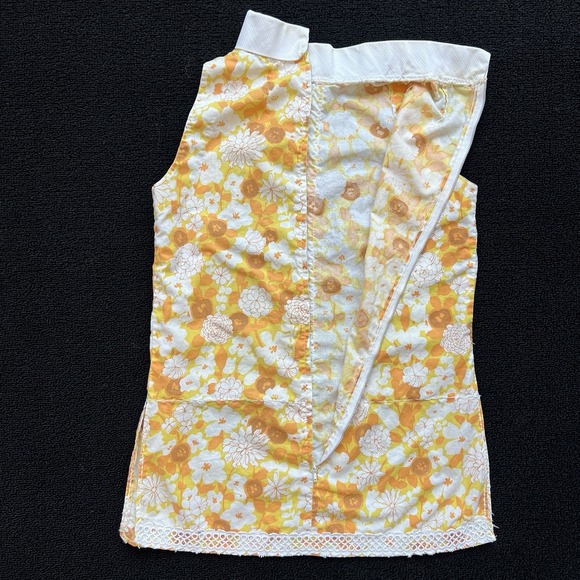 Vtg 60s Handmade Mod Hippie 2 pc Set Orange Yellow Floral Retro Approx. Small - Picture 6 of 13